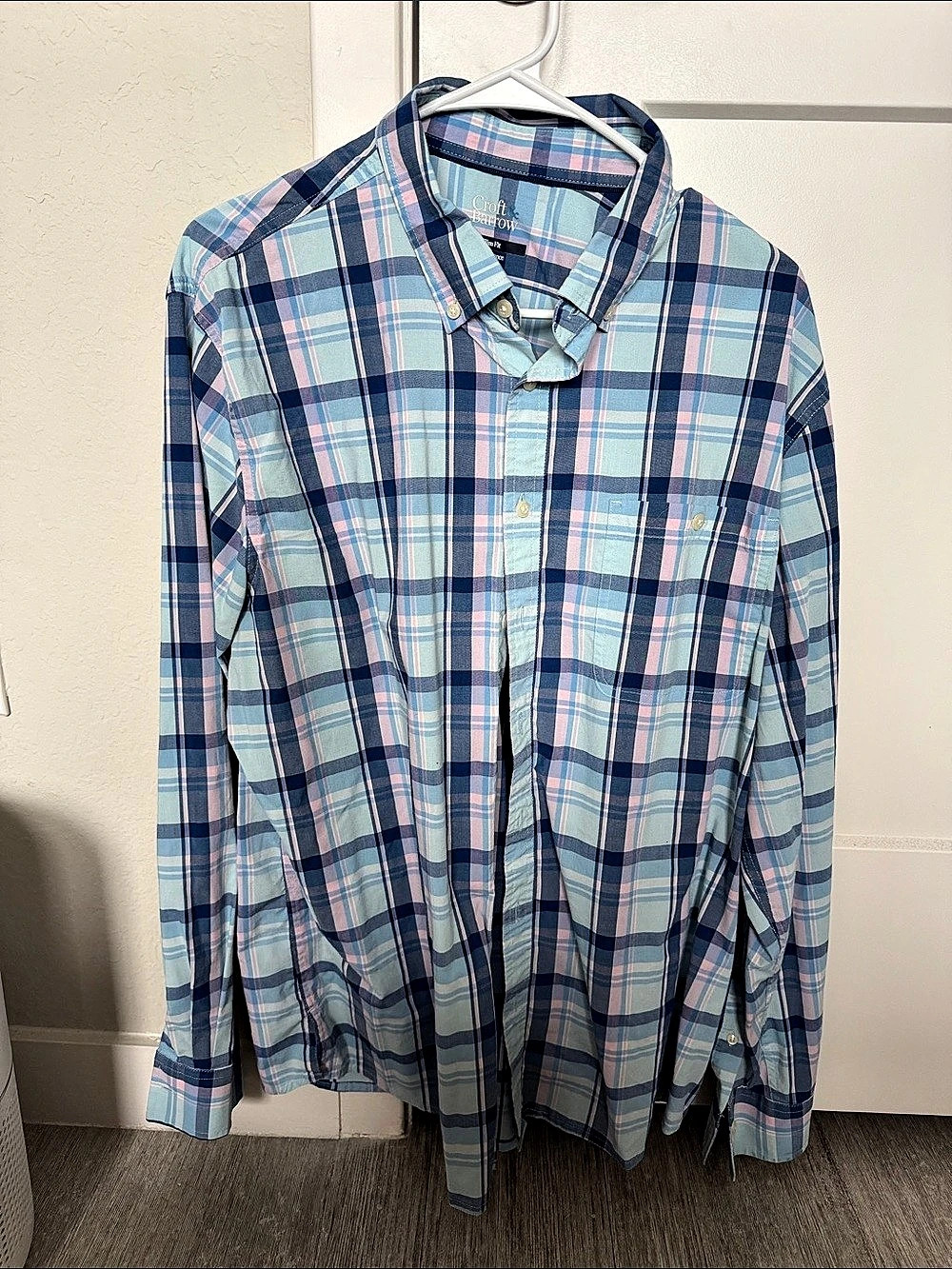 Croft & Barrow Plaid Button Down in Blue & Pink